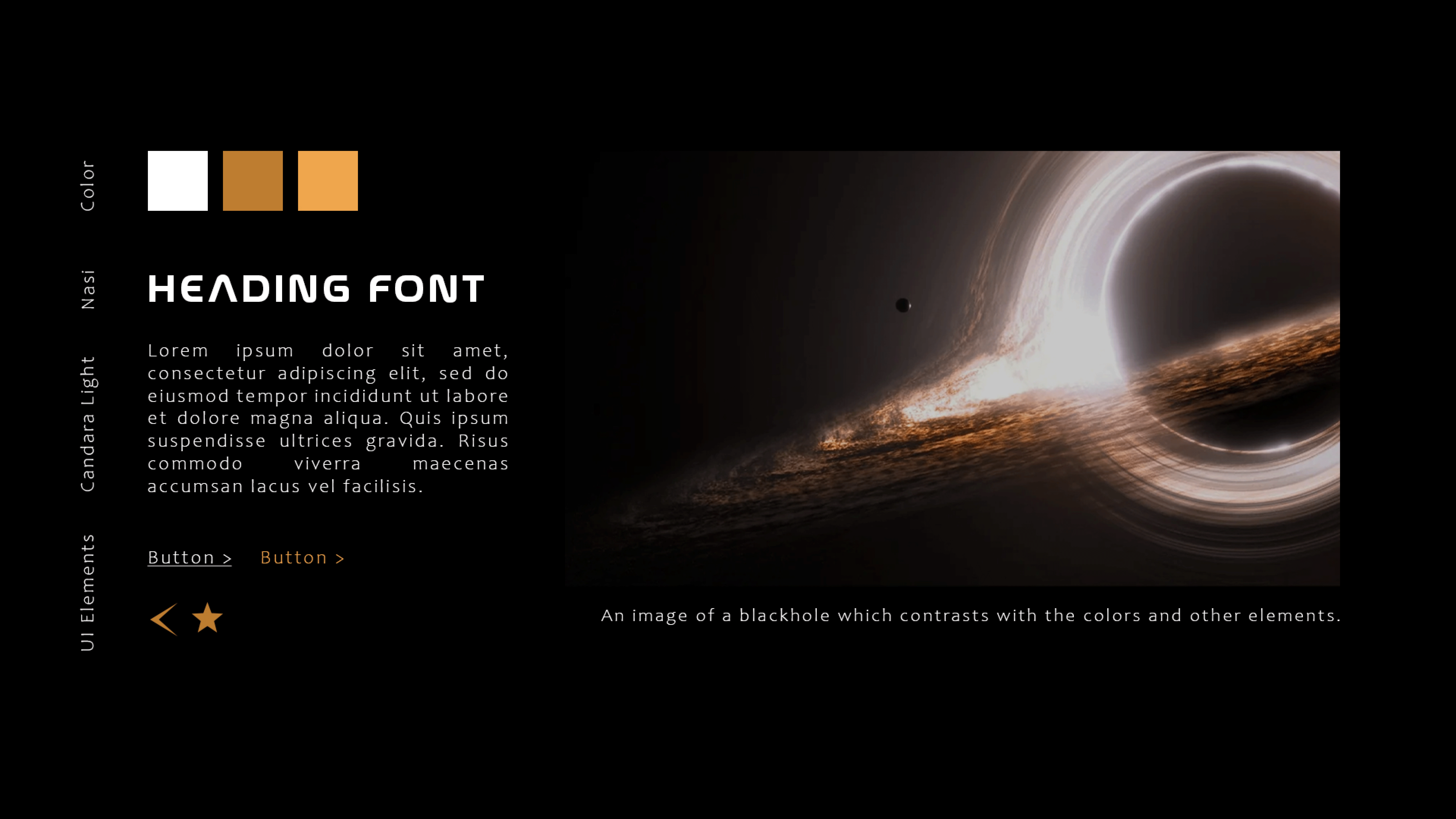 APoD style guide showing colours, typography, and UI components