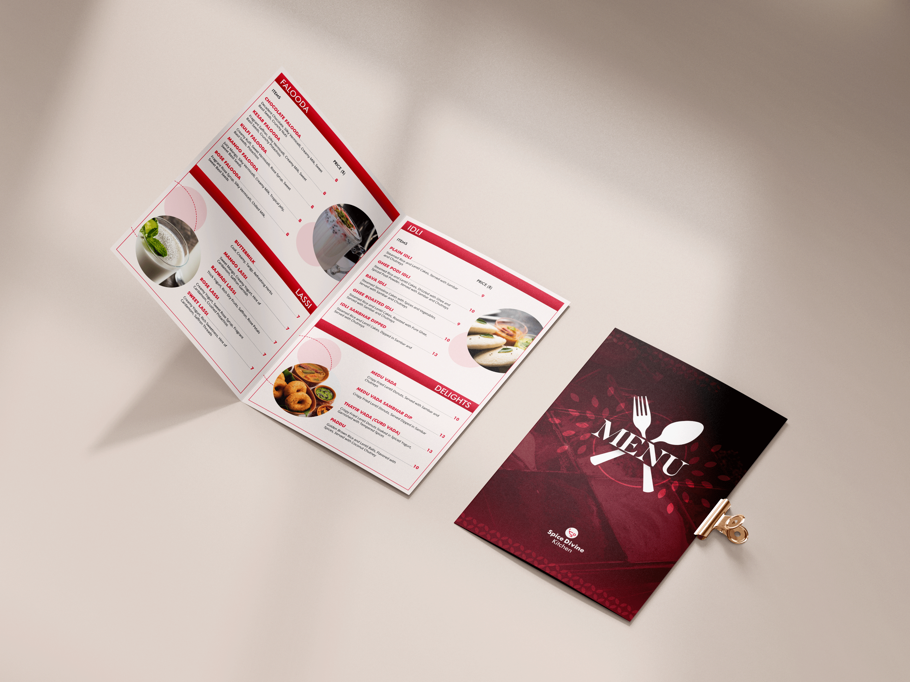 Restaurant menu design showing typography, layout structure, and visual hierarchy